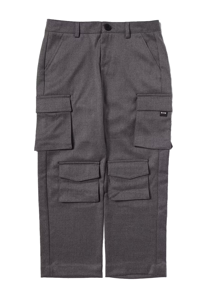 Gray cargo trousers for children