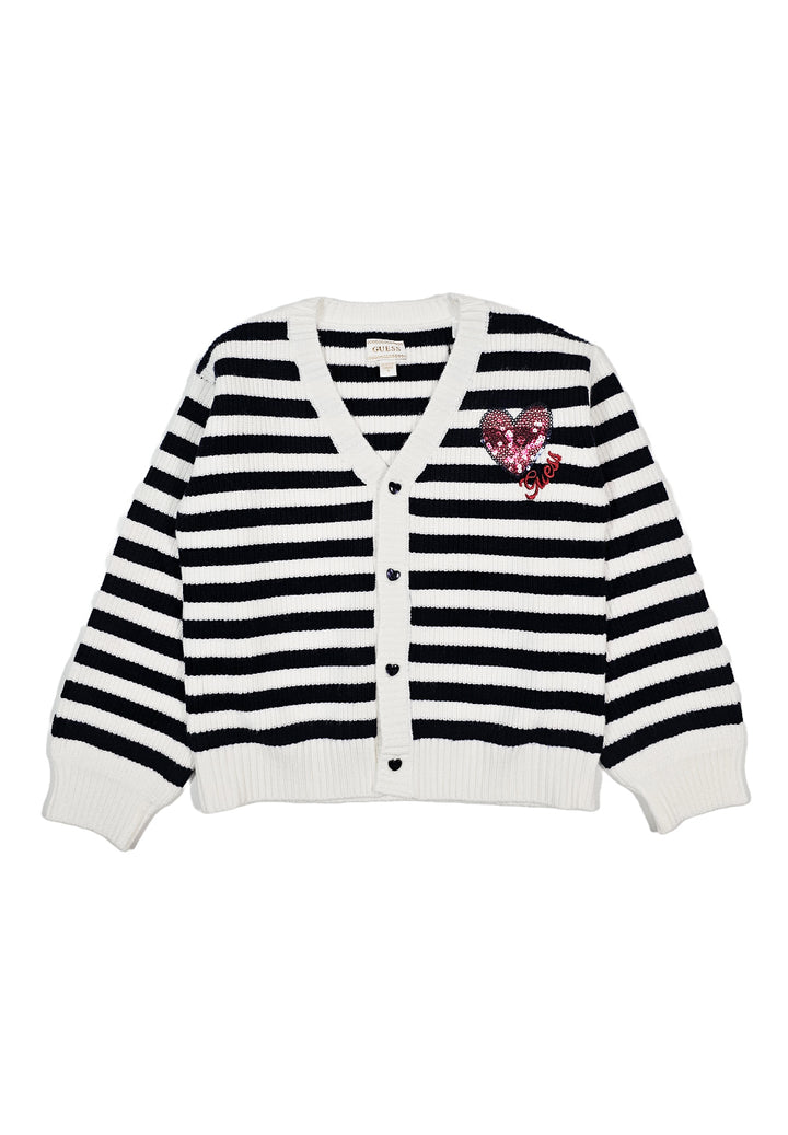 Cardigan bianco-blu per bambina