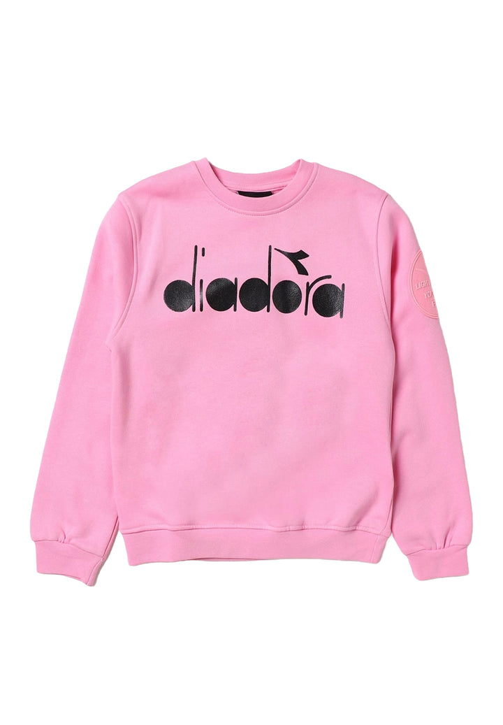 Pink crewneck sweatshirt for girls