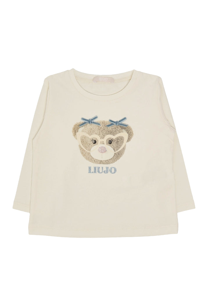 T-shirt crema per bambina