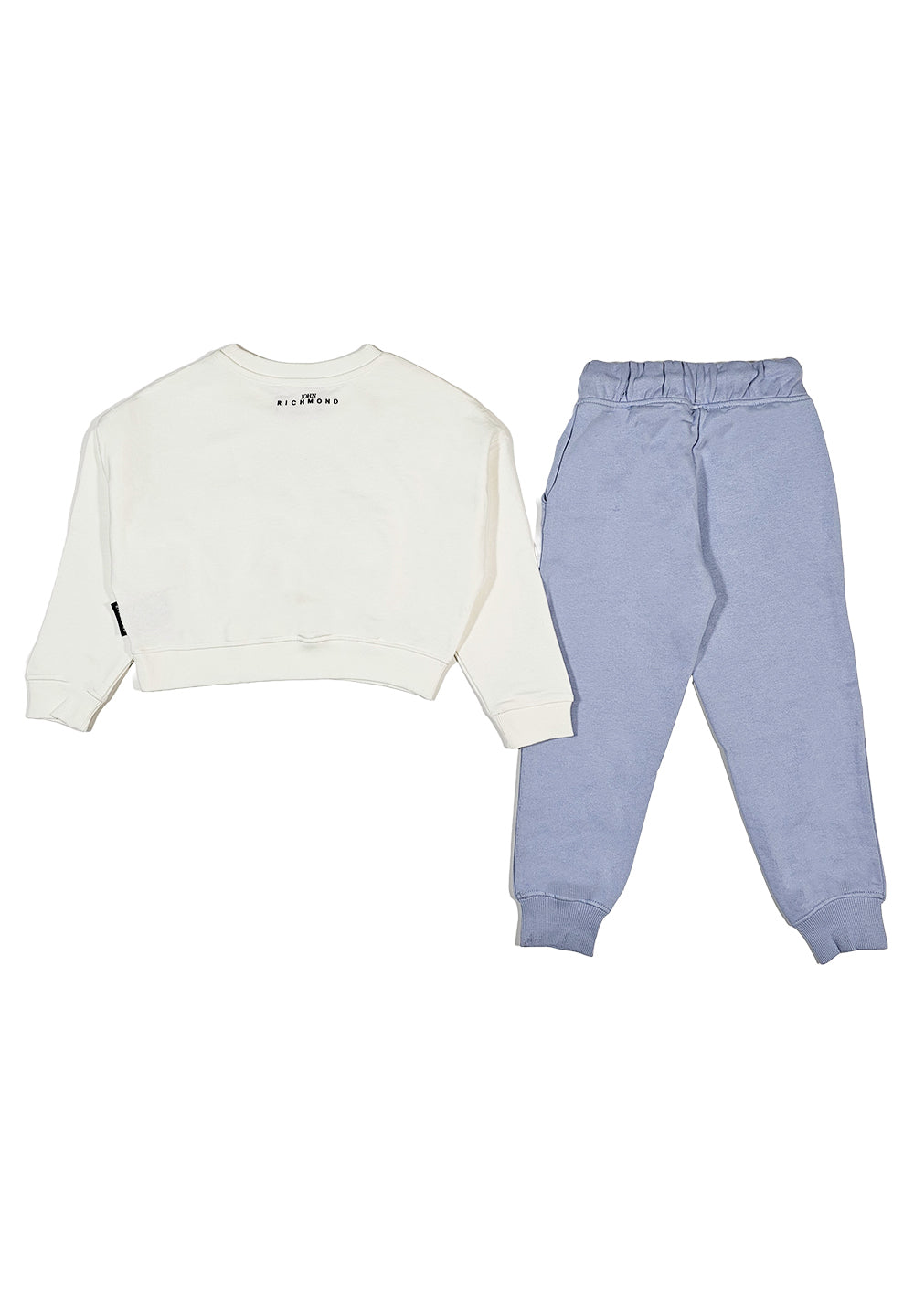 White and light blue sweatshirt set for girls