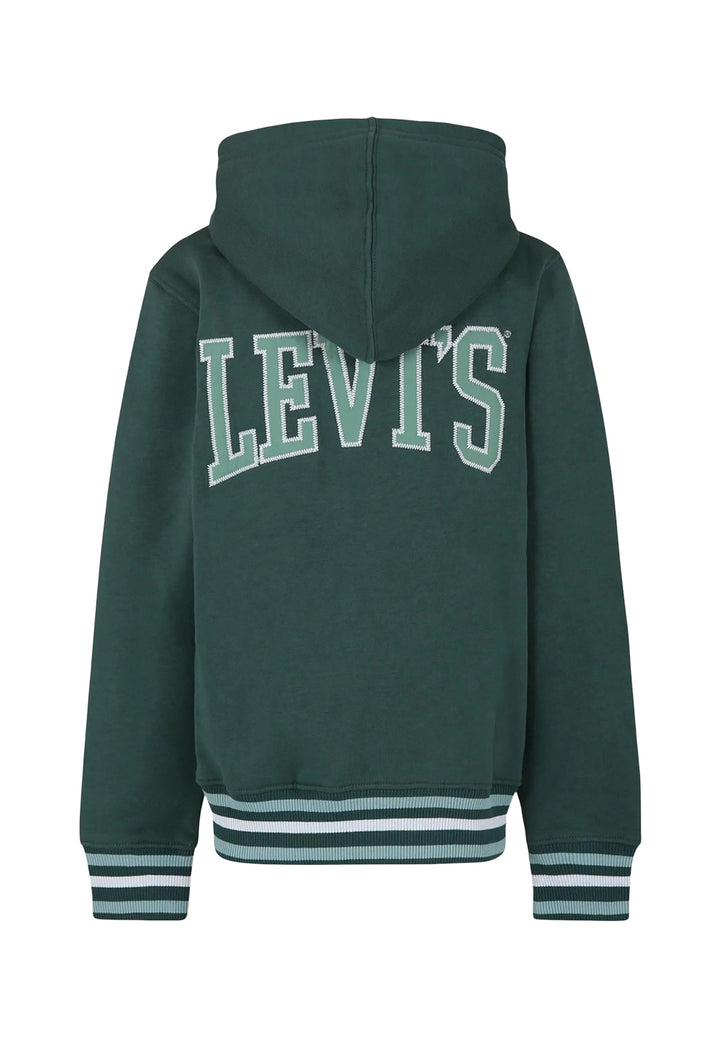 Felpa zip verde per bambino