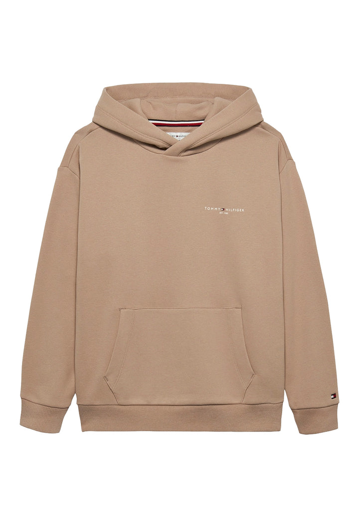 Felpa cappuccio beige per bambina