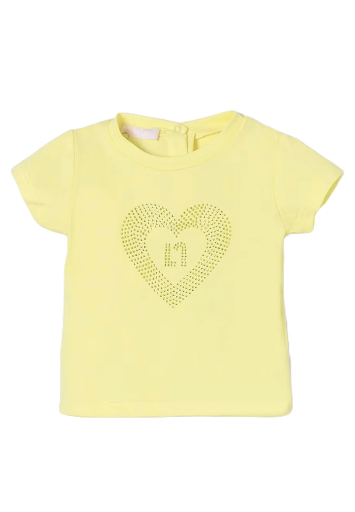 T-shirt gialla per neonata