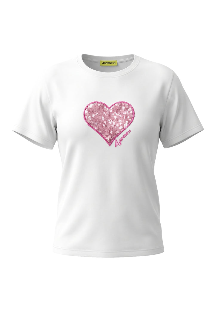 T-shirt bianca per bambina