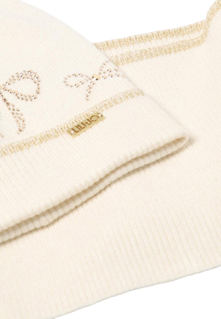 Set cappello crema per bambina