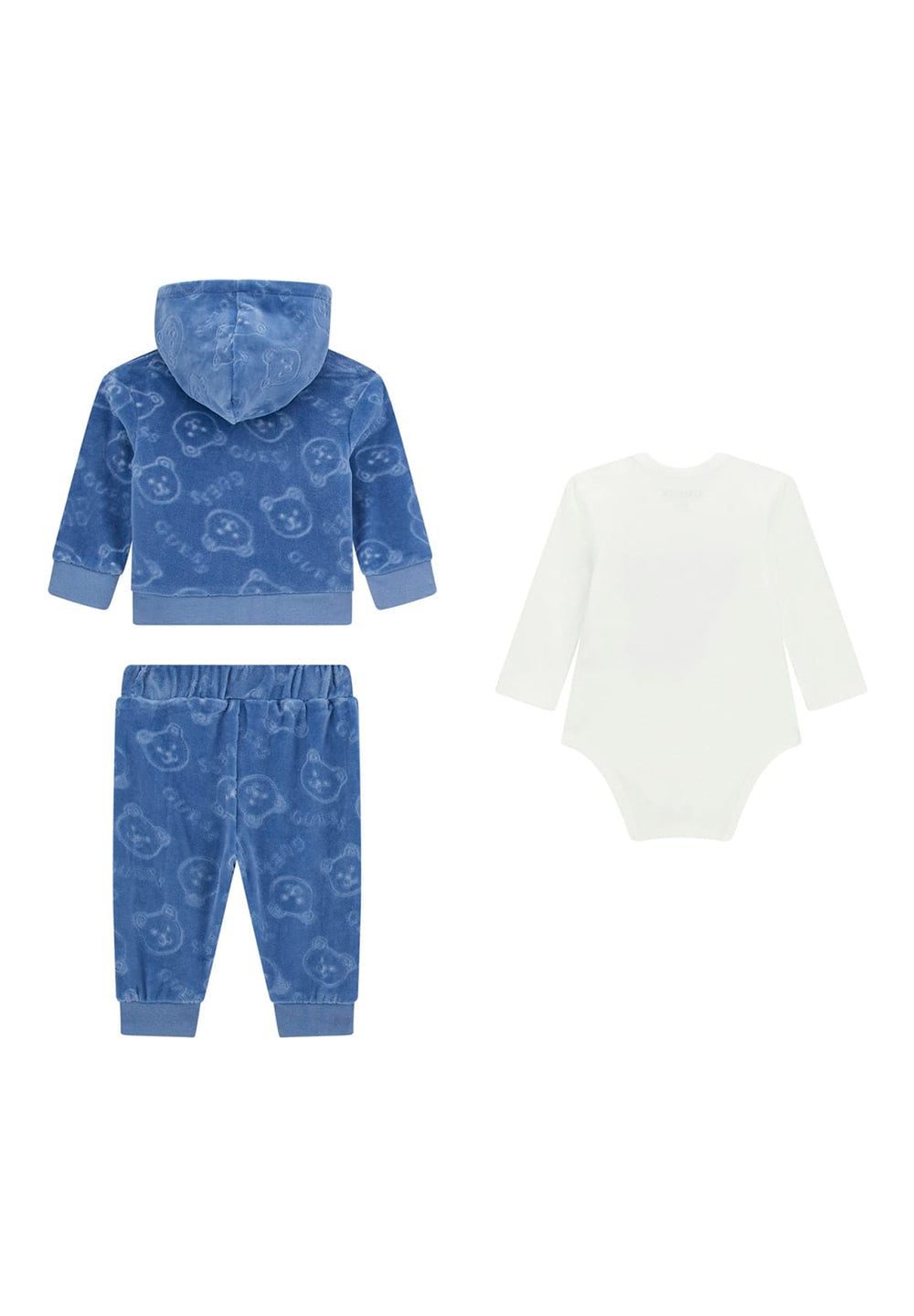 Completo 3 pezzi blu-bianco per neonato