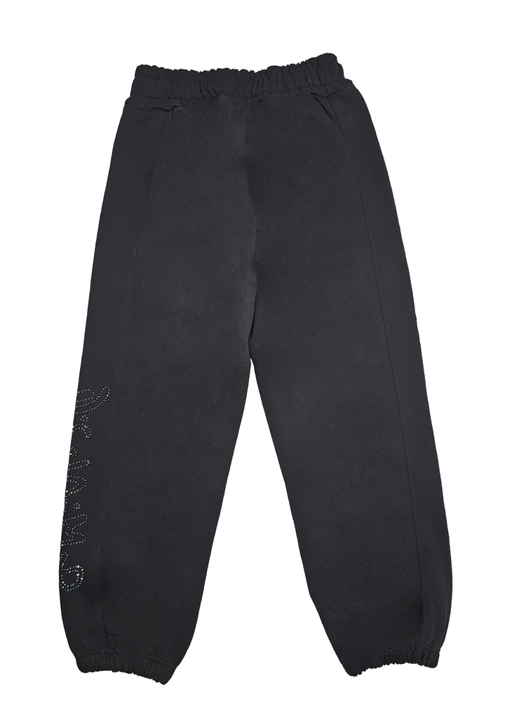 Pantalone felpa nero per bambina