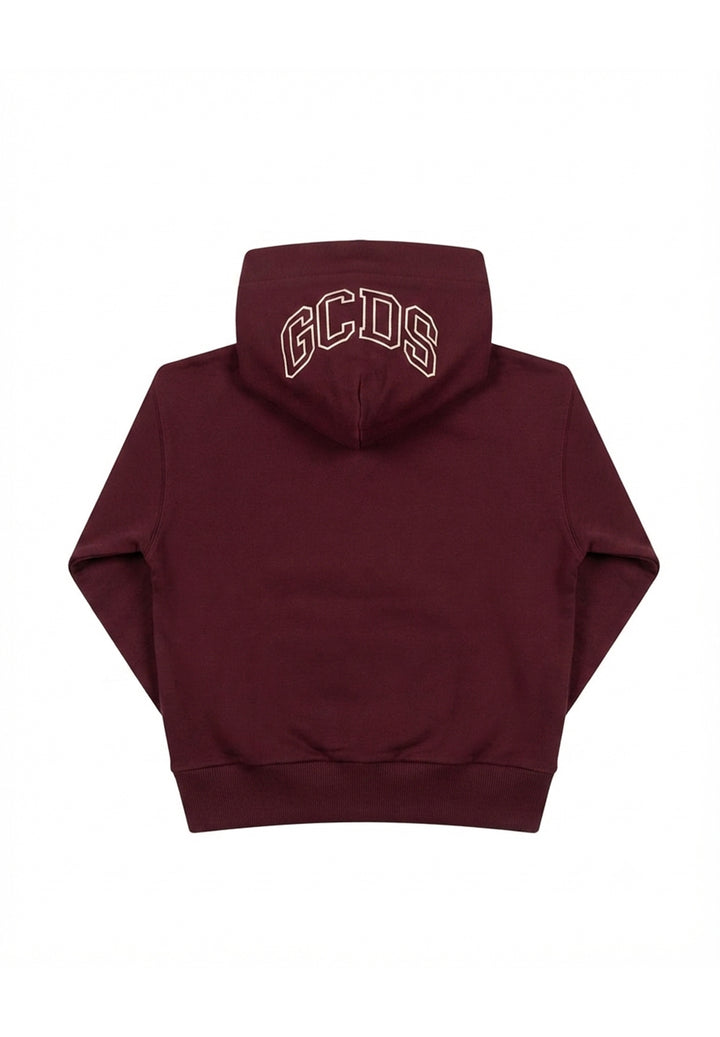 Felpa cappuccio bordeaux per bambino
