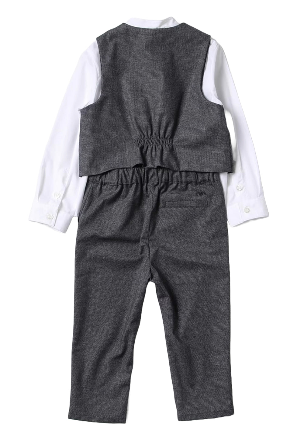 Completo elegante bianco-grigio per bambino