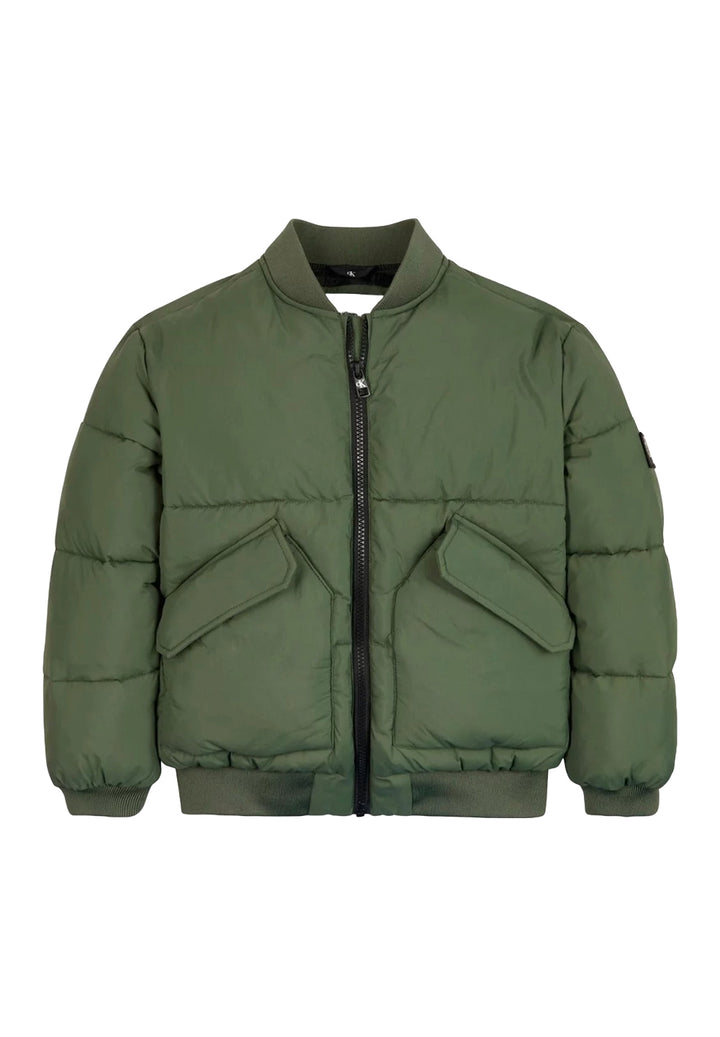 Green bomber jacket for boys