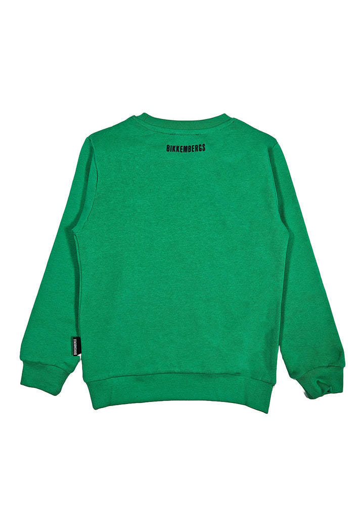 Green crewneck sweatshirt for boy