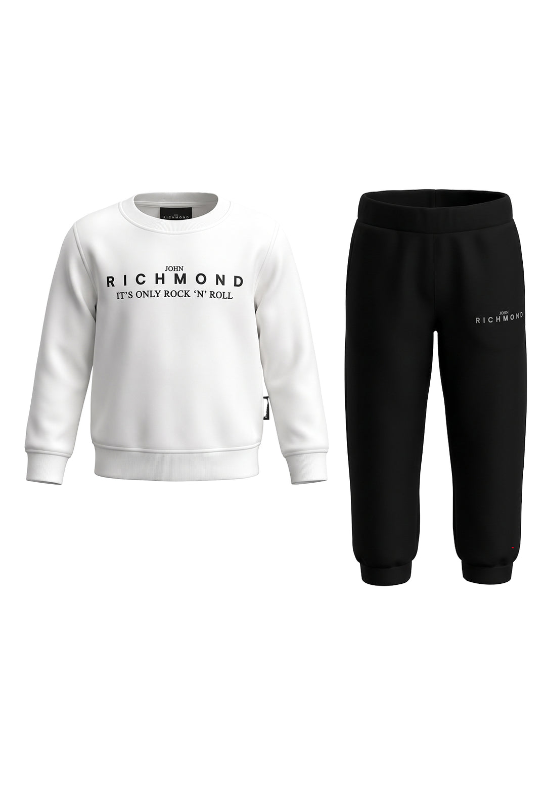 Completo felpa bianco-nero per bambina