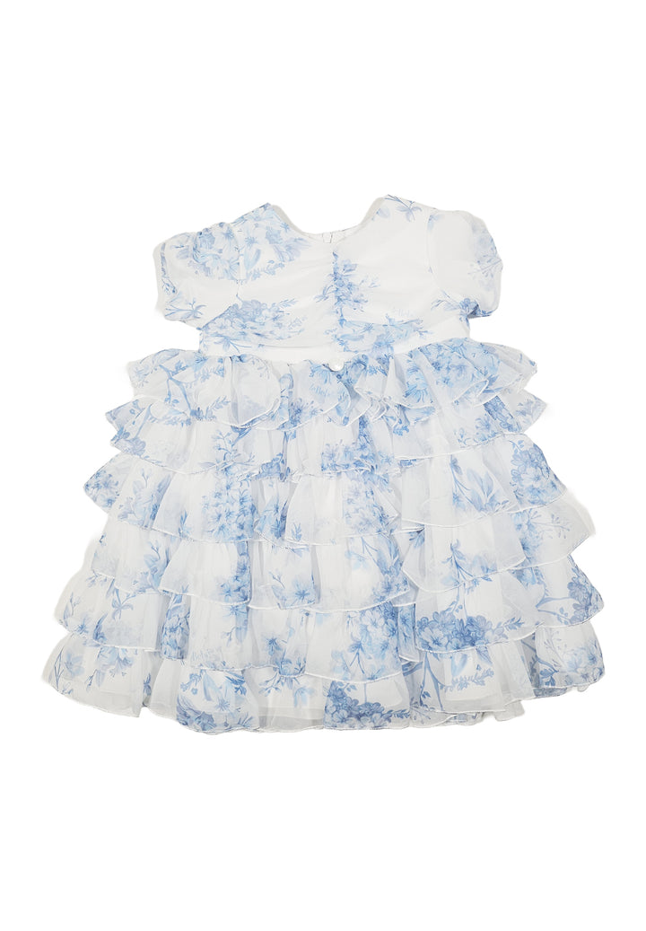 Vestito bianco-celeste per neonata
