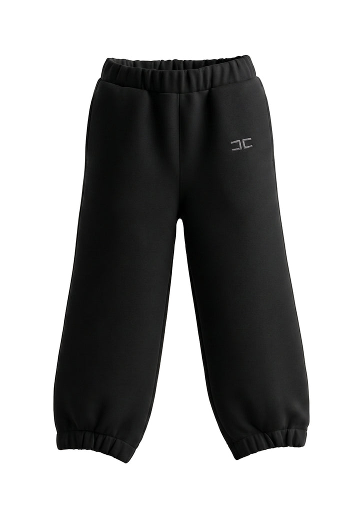 Pantalone felpa nero per neonata