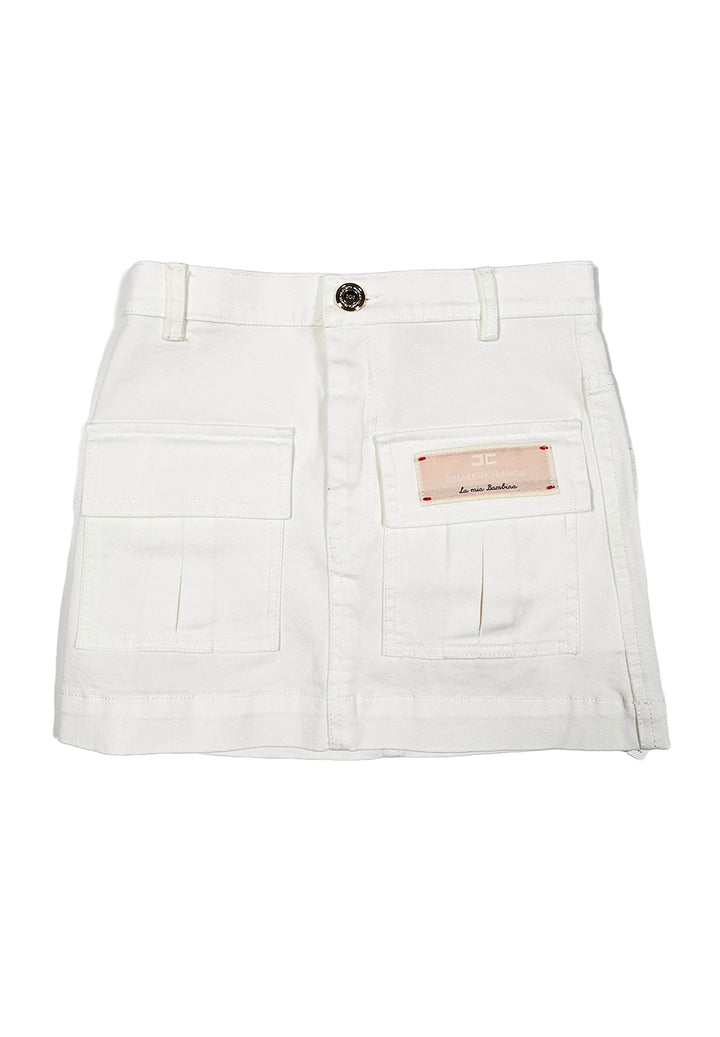 Short denim bianco per bambina