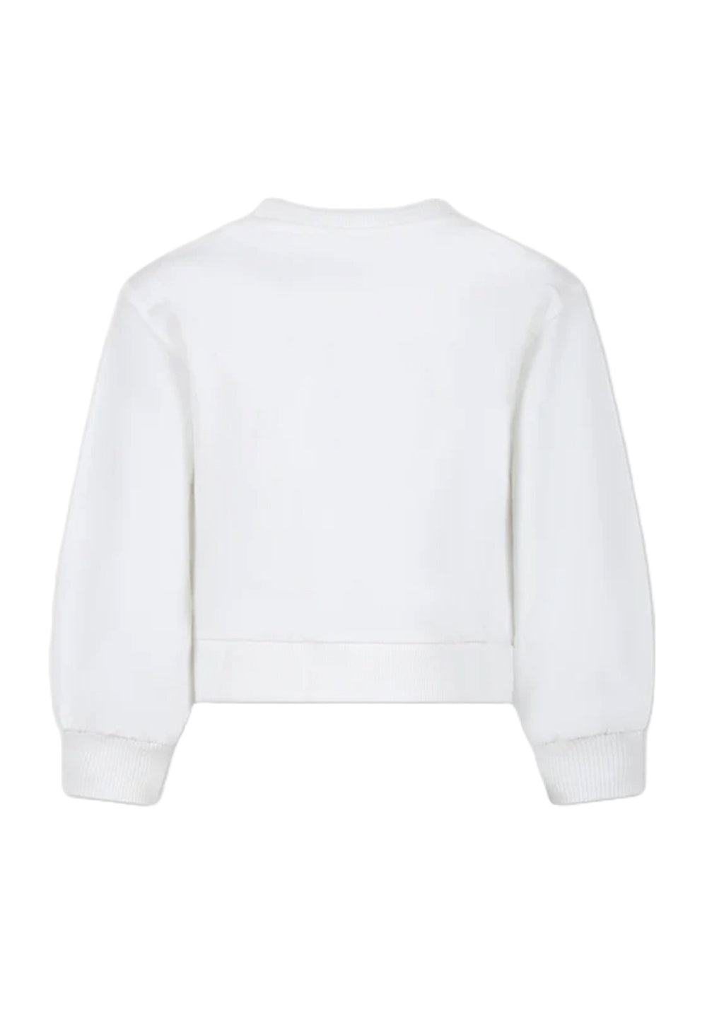 Weißes Sweatshirt mit Rundhalsausschnitt für Mädchen