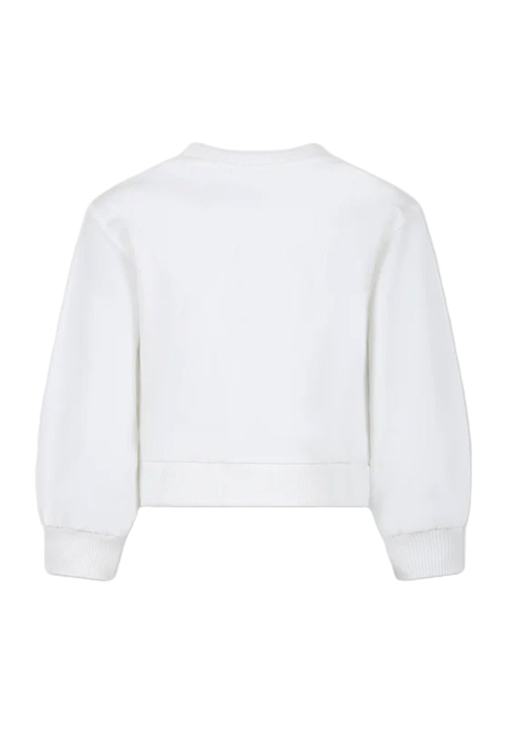 Weißes Sweatshirt mit Rundhalsausschnitt für Mädchen