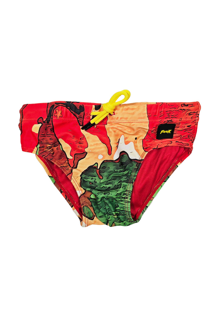 Multicolored swimsuit briefs for boys