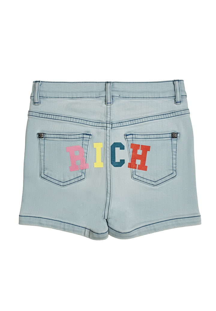 Short blu denim per neonata