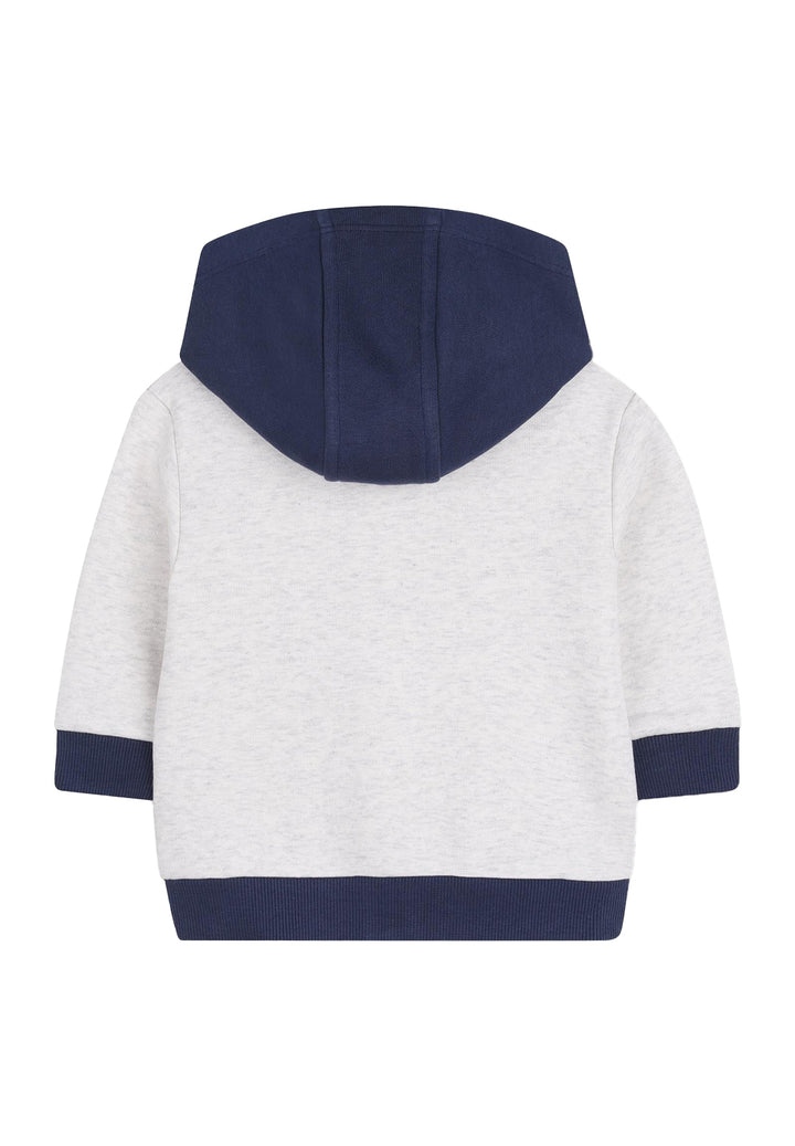 Felpa zip con cappuccio grigio-blu per bambino