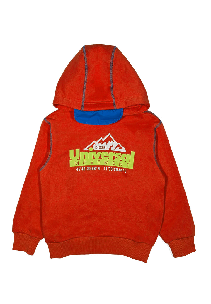 Orange hooded sweatshirt for boy