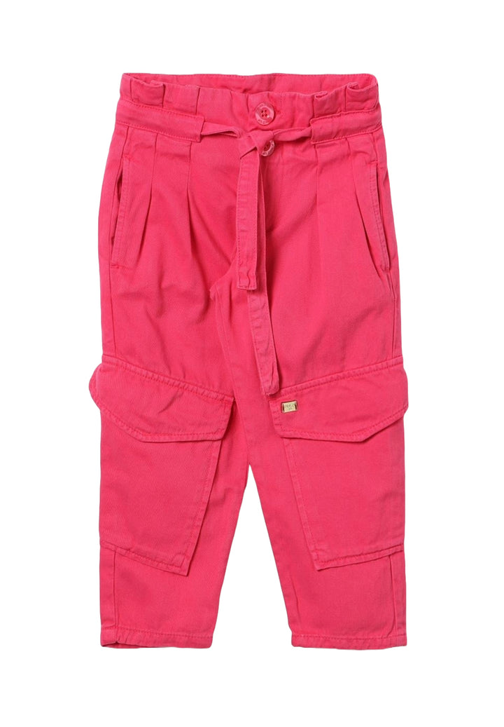 Pantalone cargo fuxia per neonata
