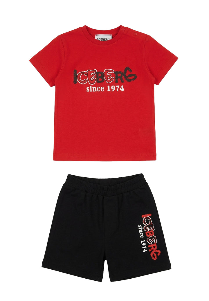 Completo rosso-nero per neonato