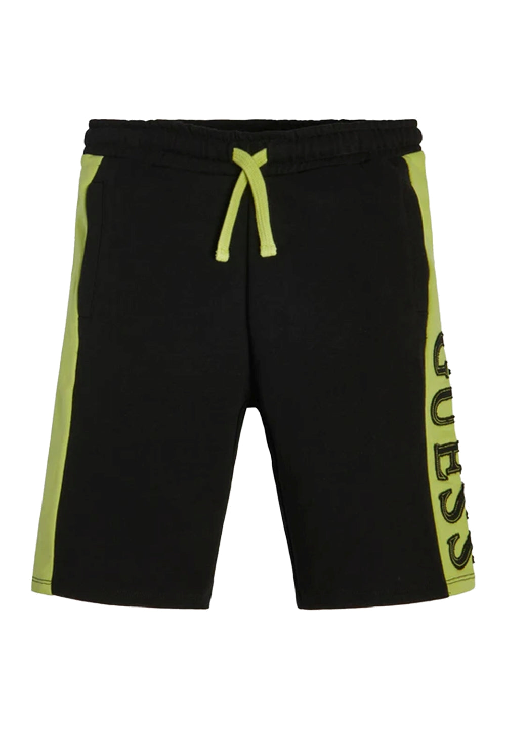 Bermuda felpa nero-verde per bambino - Primamoda kids