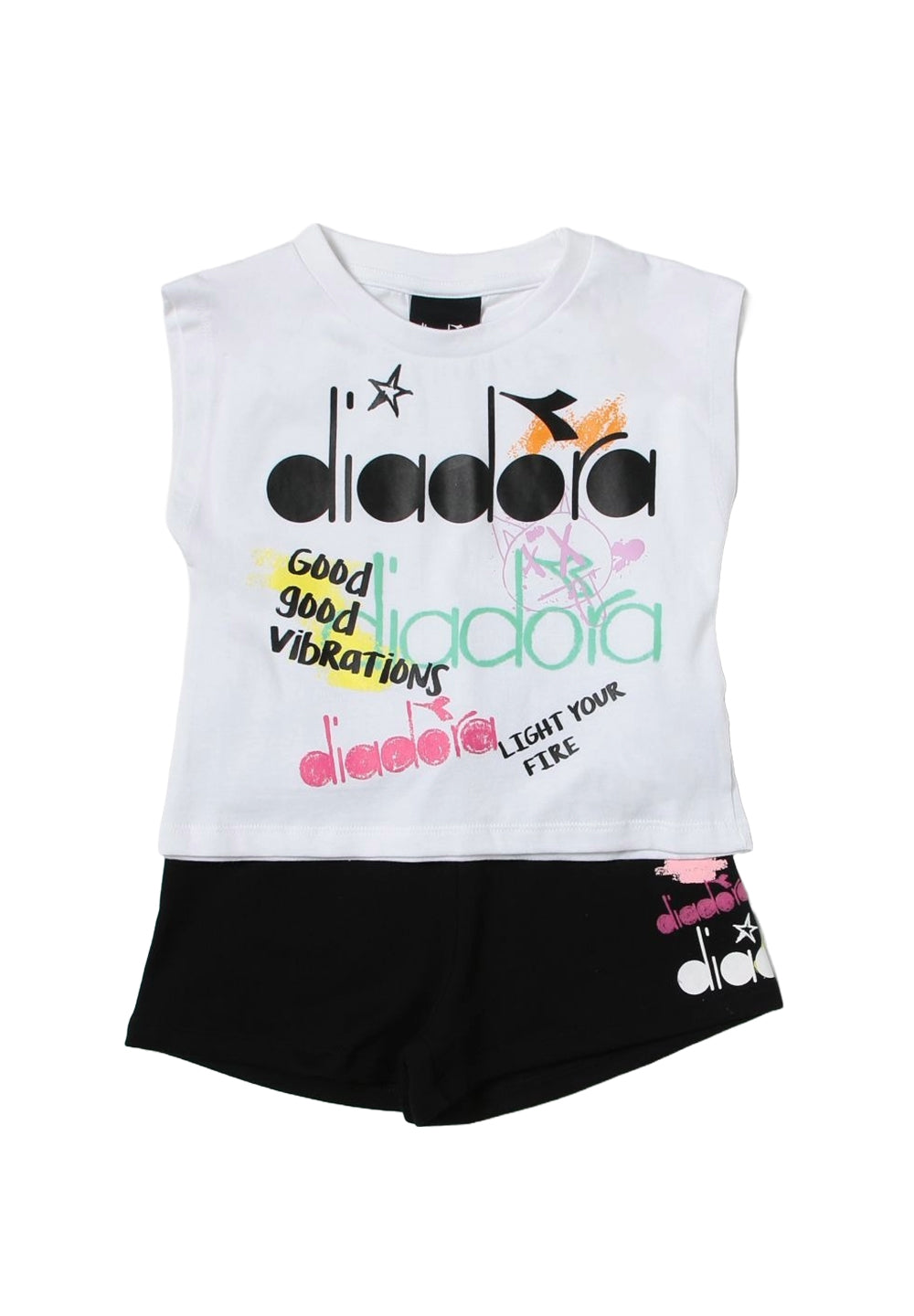 Completo bianco-nero per bambina - Primamoda kids