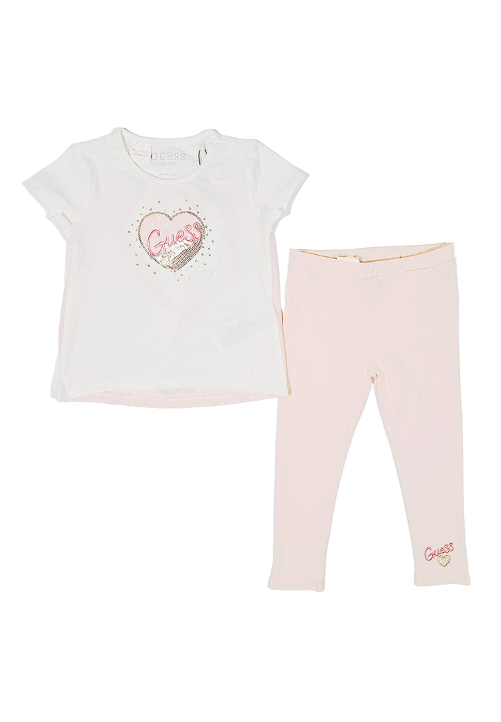 Completo bianco-rosa per bambina - Primamoda kids