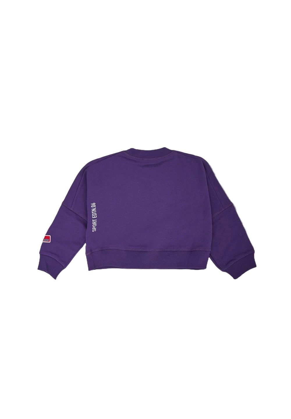 Felpa girocollo cropped viola per bambina - Primamoda kids