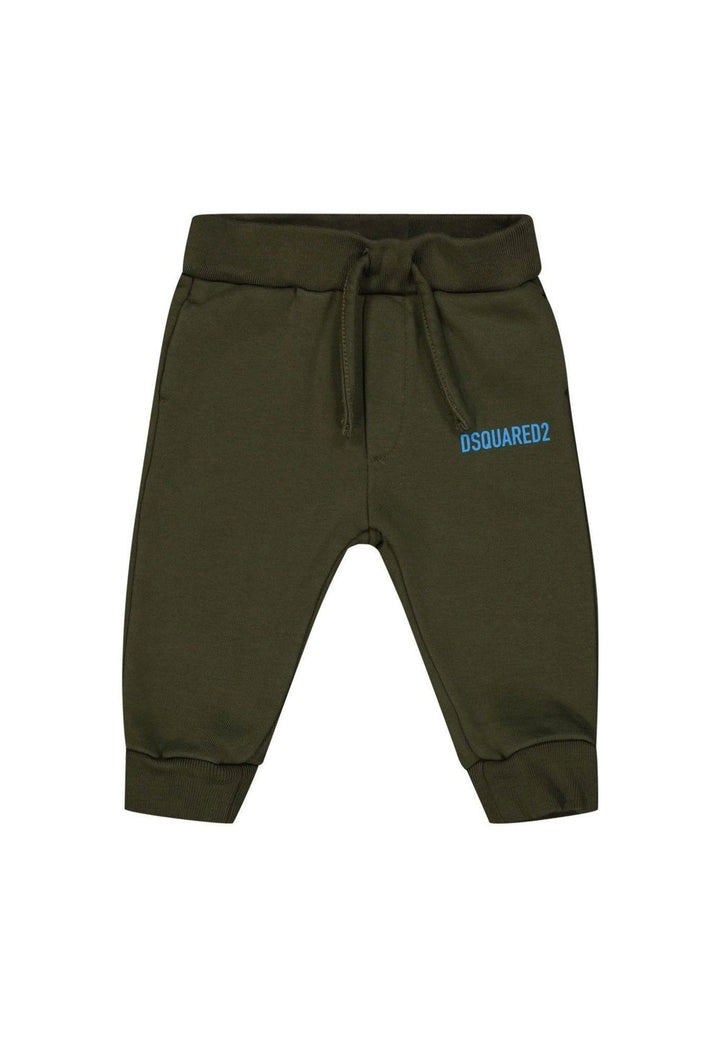 Pantalone felpa verde militare per neonato - Primamoda kids