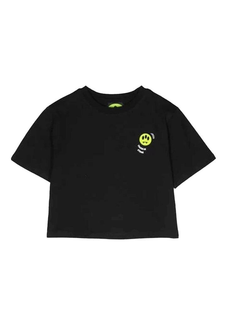T-shirt cropped nera per bambina - Primamoda kids