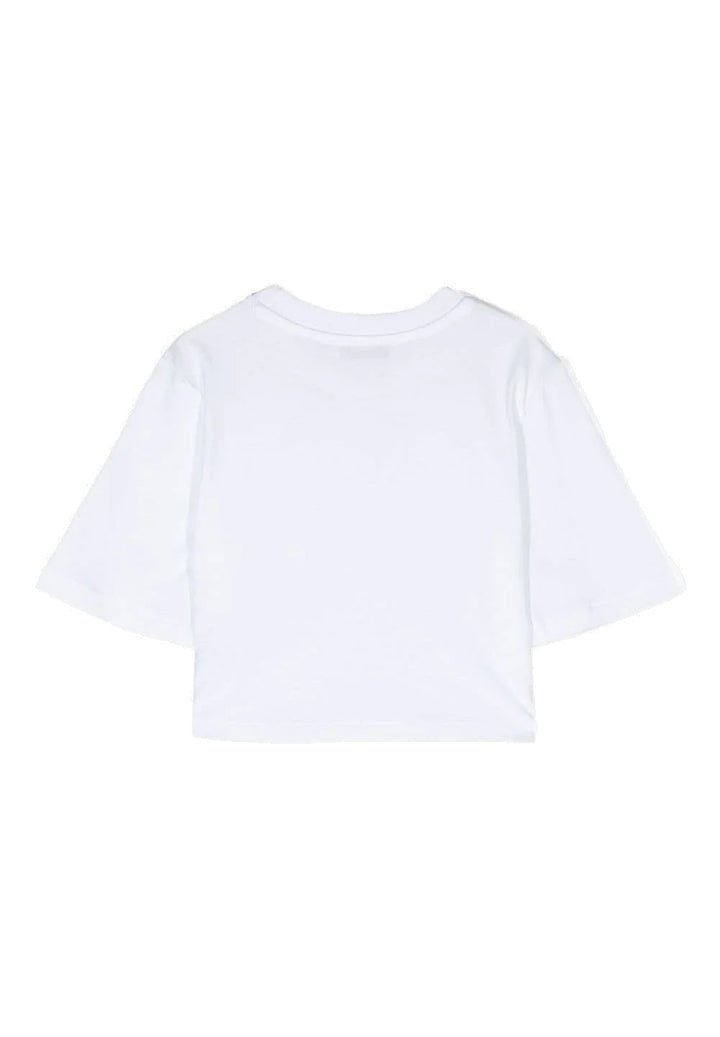 T-shirt cropped bianca per bambina - Primamoda kids