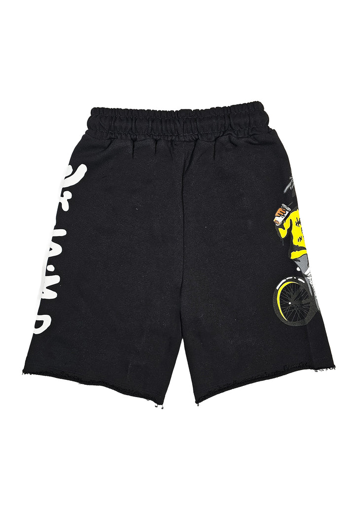 Bermuda felpa nero per bambino - Primamoda kids