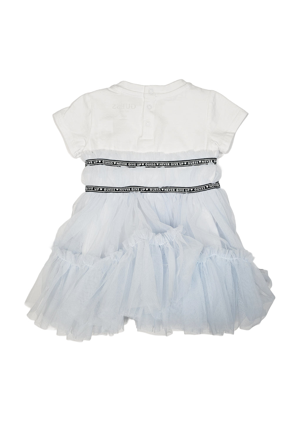 Vestito bianco-celeste per neonata - Primamoda kids