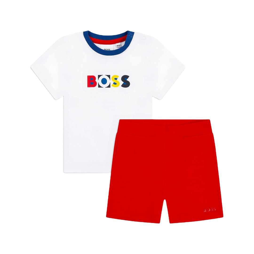 Completo bianco-rosso per neonato - Primamoda kids