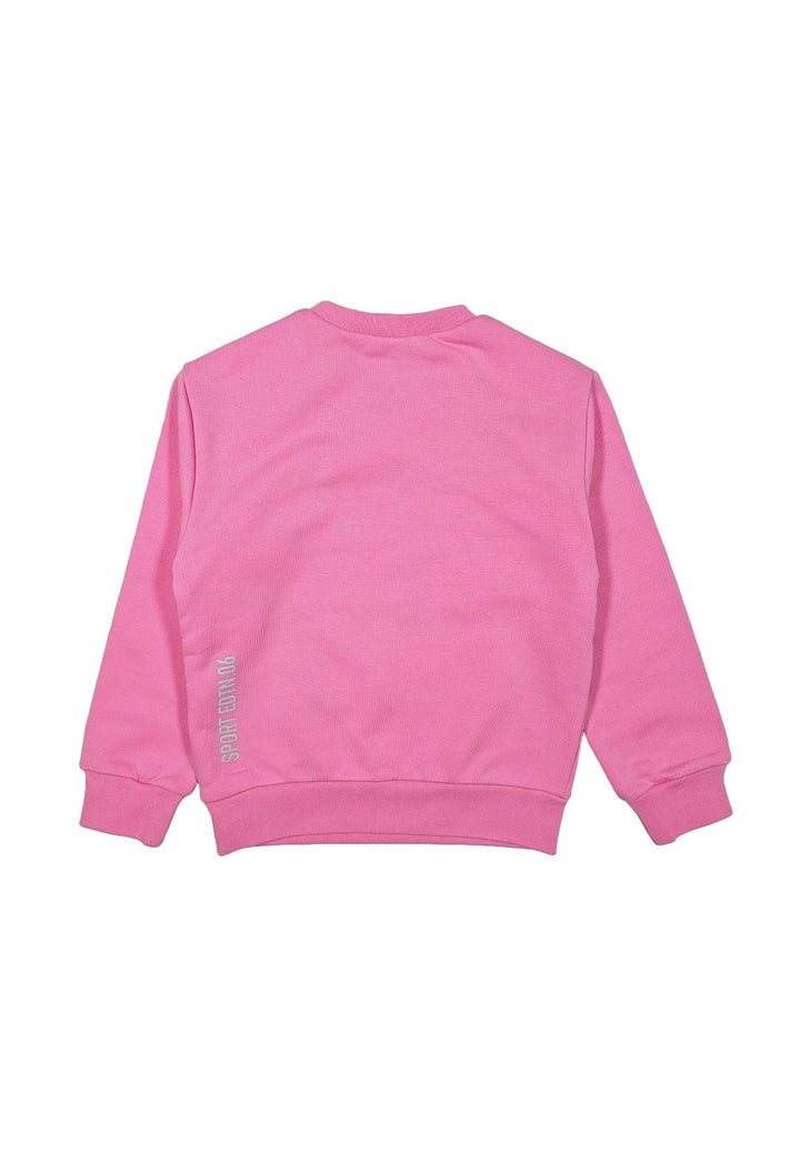 Felpa girocollo rosa per bambina - Primamoda kids