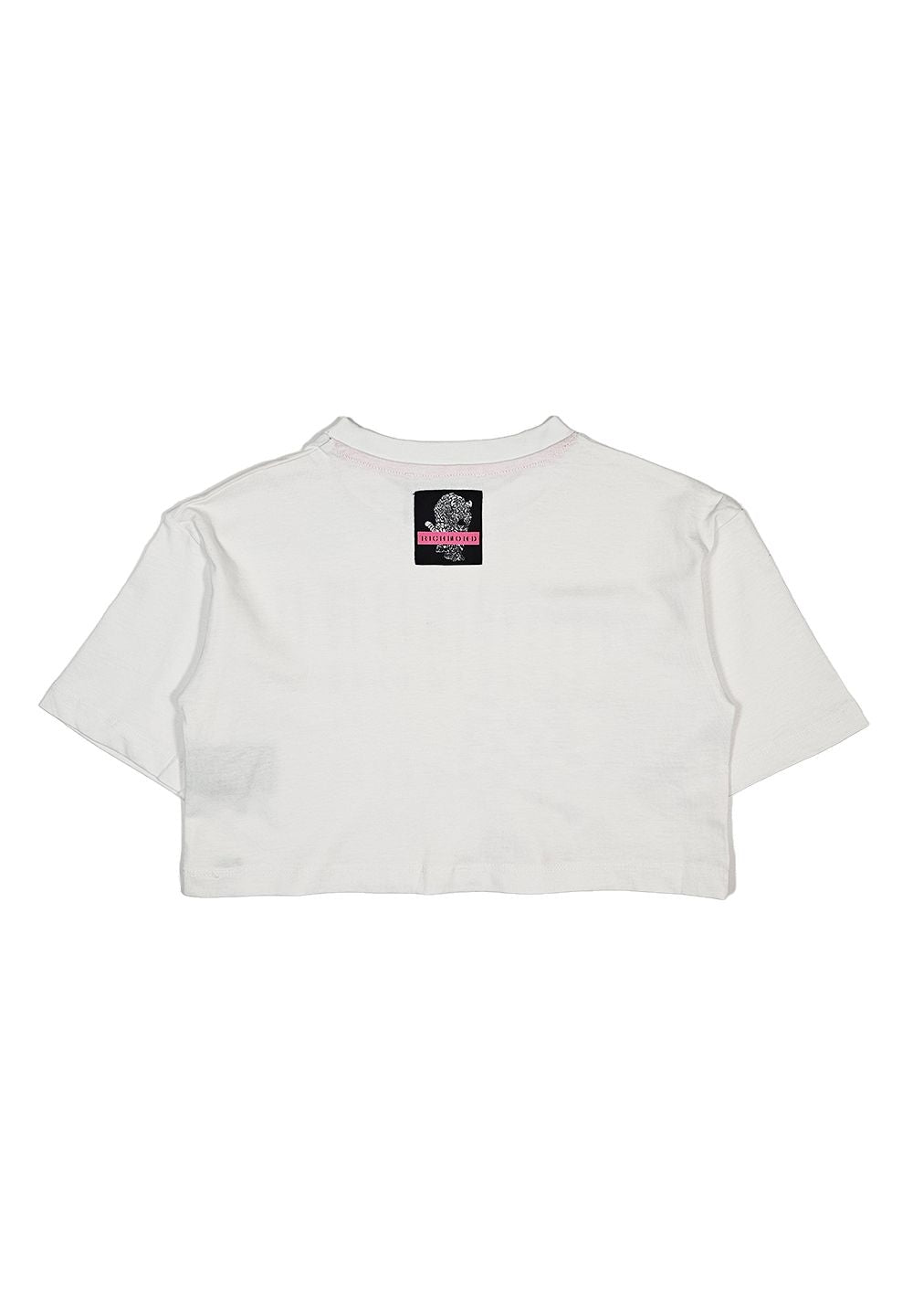 T-shirt cropped bianca per bambina - Primamoda kids