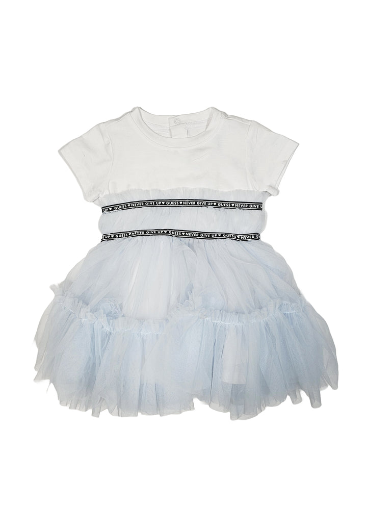 Vestito bianco-celeste per neonata - Primamoda kids