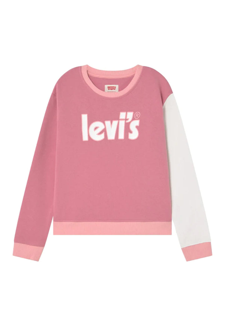 Pink crewneck sweatshirt for girls