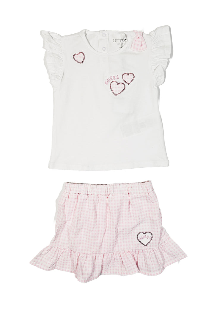 Completo bianco-rosa per neonata - Primamoda kids