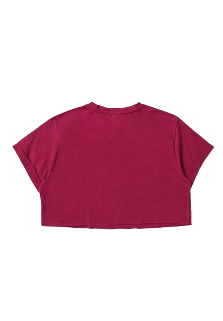 T-shirt cropped fuxia per bambina - Primamoda kids