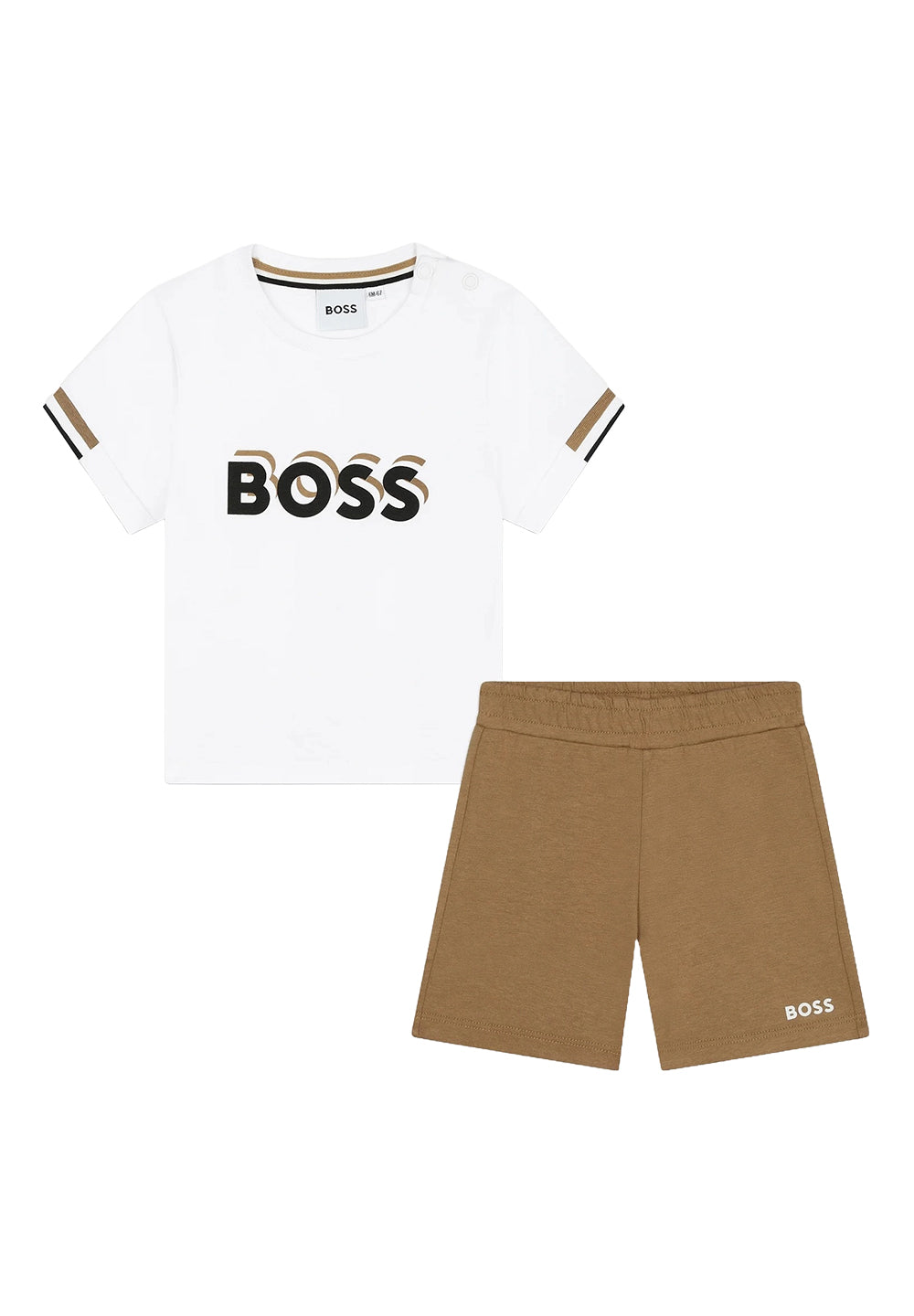 Completo bianco-marrone per neonato - Primamoda kids