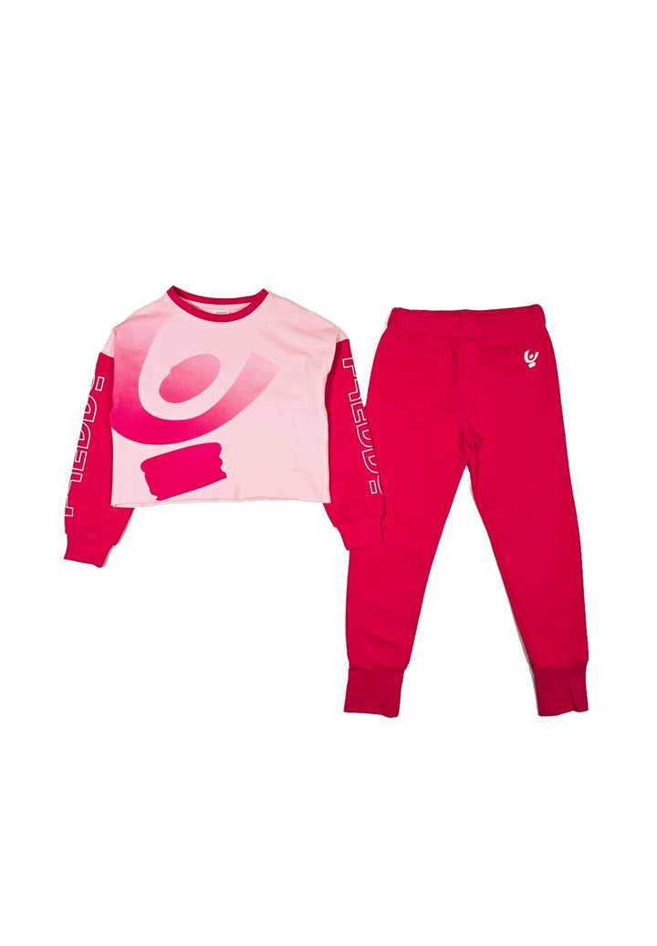 Completo felpa fuxia per bambina - Primamoda kids