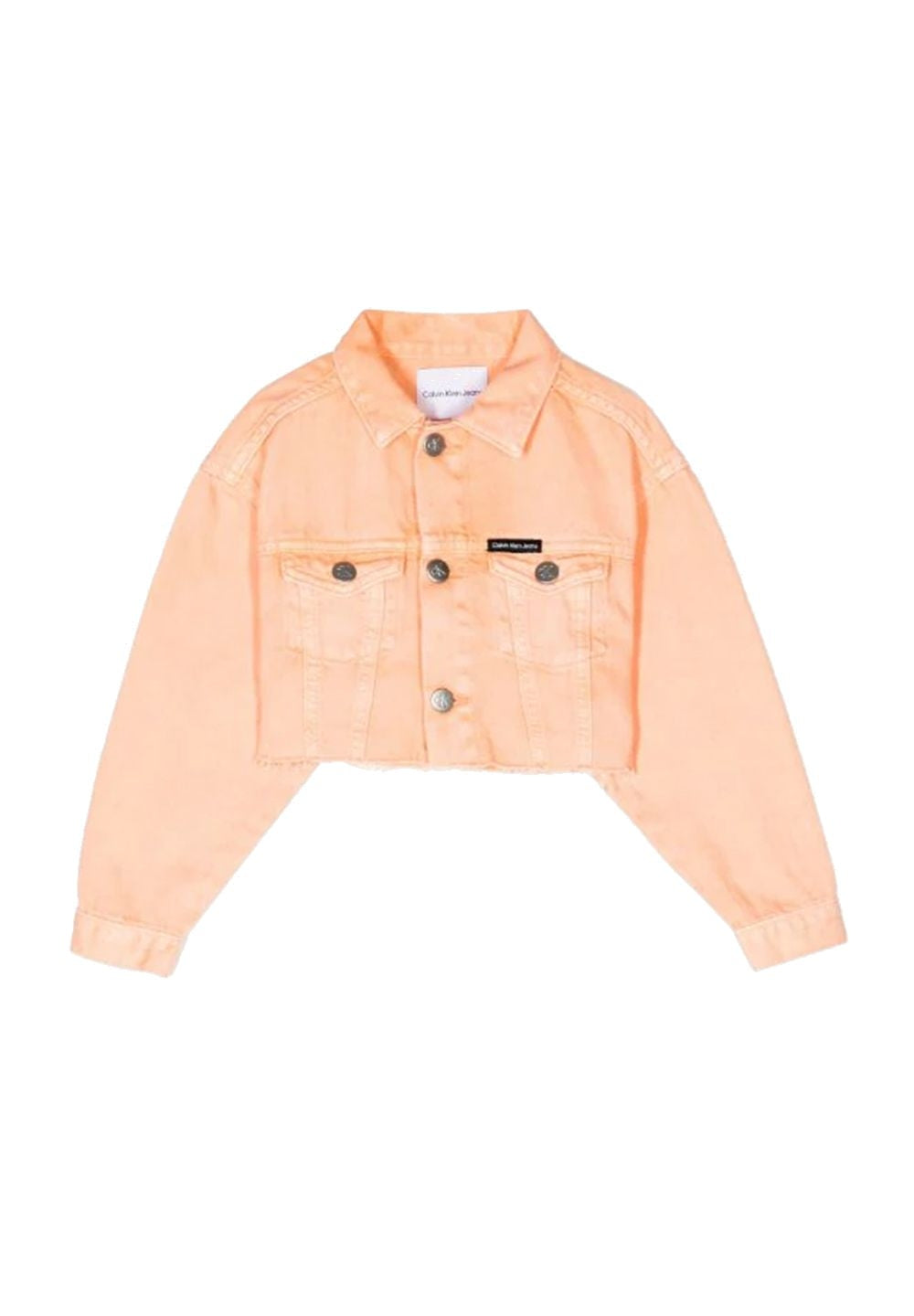 Giubbino cropped denim arancio per bambina - Primamoda kids