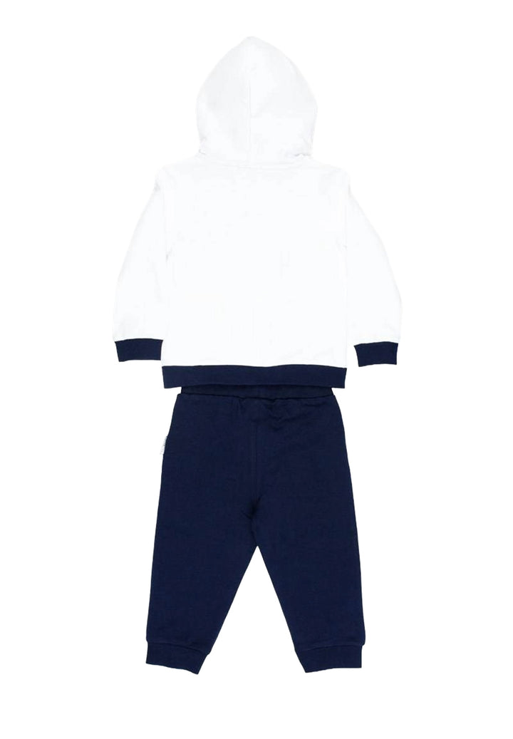 Completo felpa bianco-blu per neonato - Primamoda kids