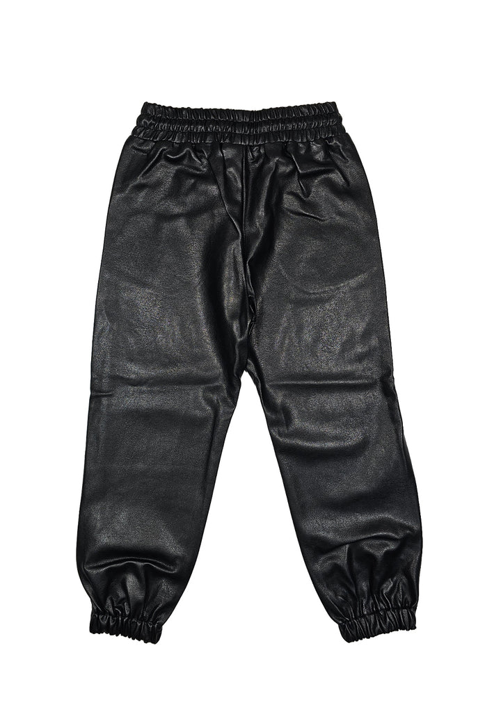 Pantalone ecopelle nero per bambina
