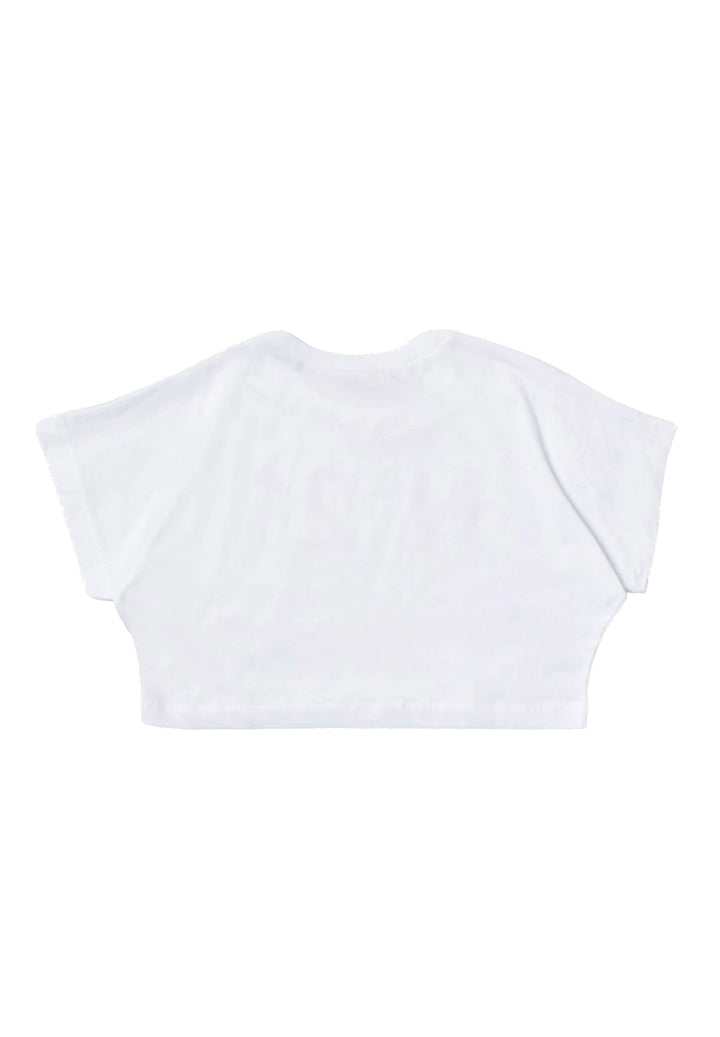 T-shirt cropped bianca per bambina - Primamoda kids